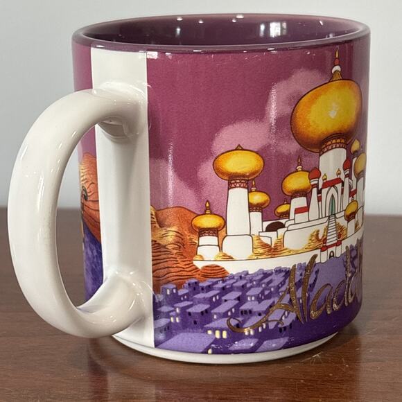 Vintage 90's Disney Aladdin 10 oz Coffee Mug Cup Genie Jasmine Jafar Abu Rajah - Picture 5 of 9
